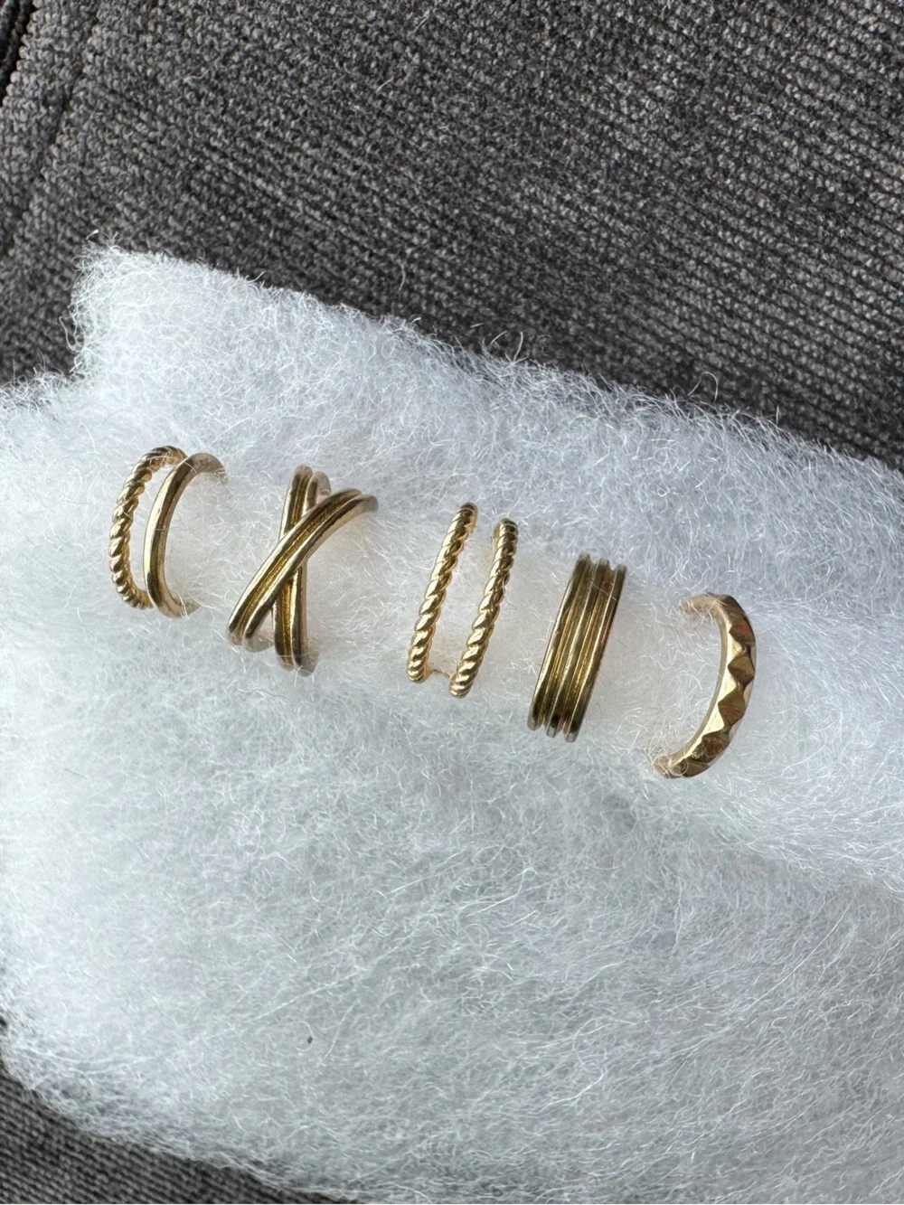 Set of 5 Gold Ear Cuffs